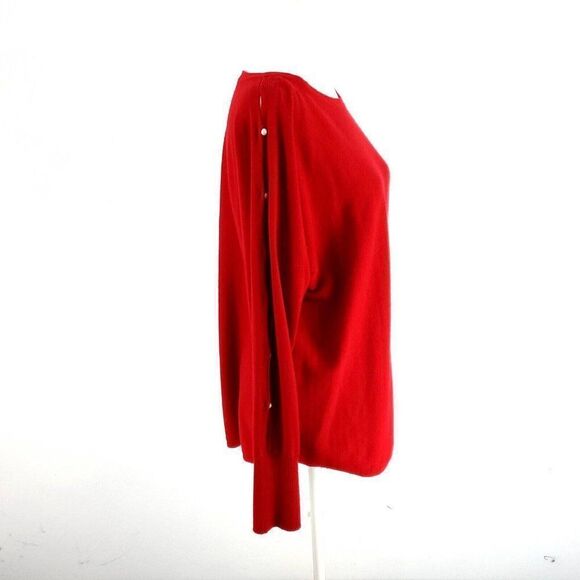 Adrienne Vittadini Red Sweater Medium Rayon Polyester Long Sleeve Round Neck - Picture 5 of 7